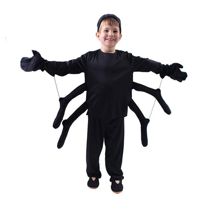 KIMI HOUSE Spider Costume for Kids, Perfect for Halloween, Animal Dress up Party, Black(L/8-10Y) - Image 1